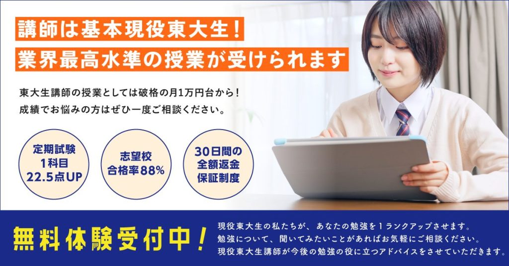 トウコベ（東大生によるオンライン個別指導）の特徴