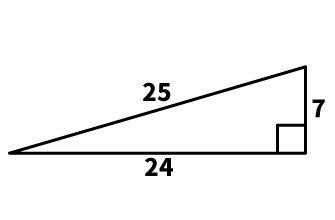 辺の比が7：24：25で表される三角形