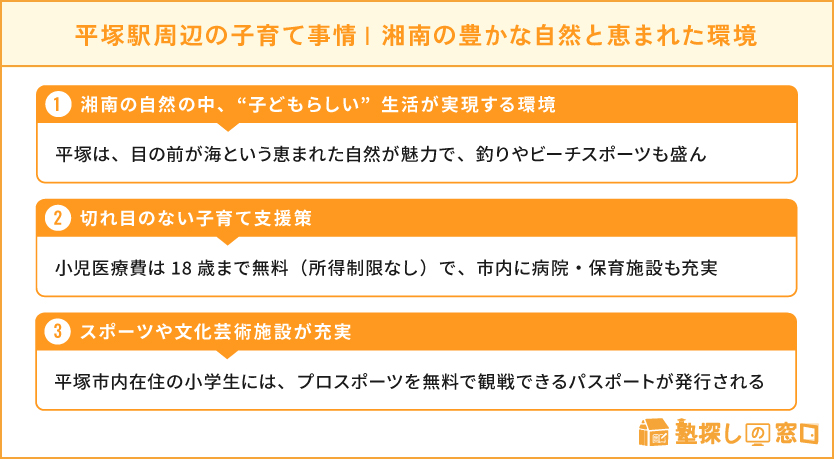 平塚駅周辺の子育て事情・湘南の豊かな自然と恵まれた環境が平塚の魅力