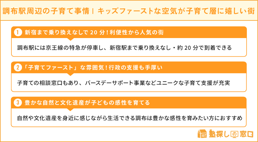 調布駅周辺の子育て事情・キッズファーストな空気が子育て層に嬉しい街・調布